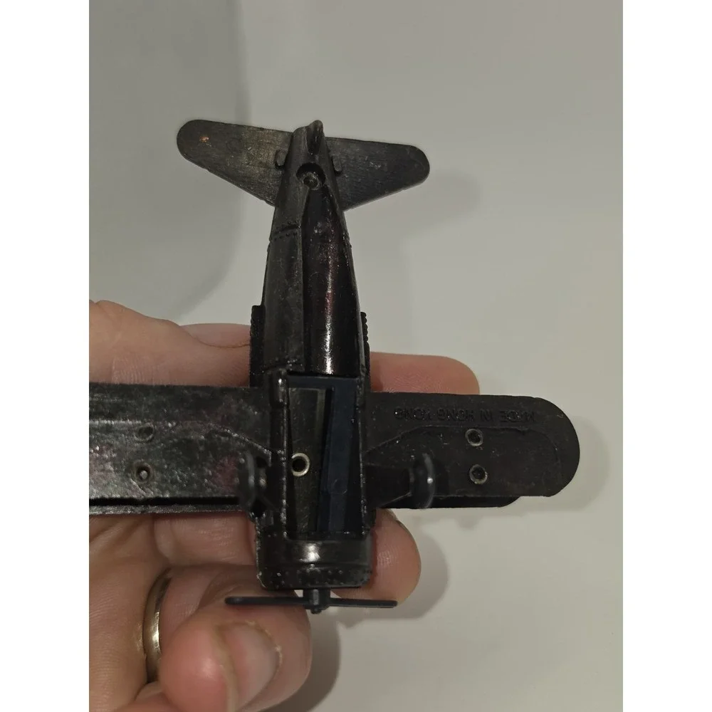 Vintage Antique Die Cast Metal Bi Plane Airplane Pencil Sharpener